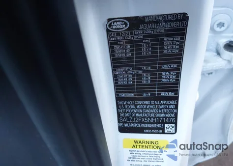 2022 Land Rover Range Rover Evoque S z USA, uszkodzony, nr VIN SALZJ2FX5NH171476